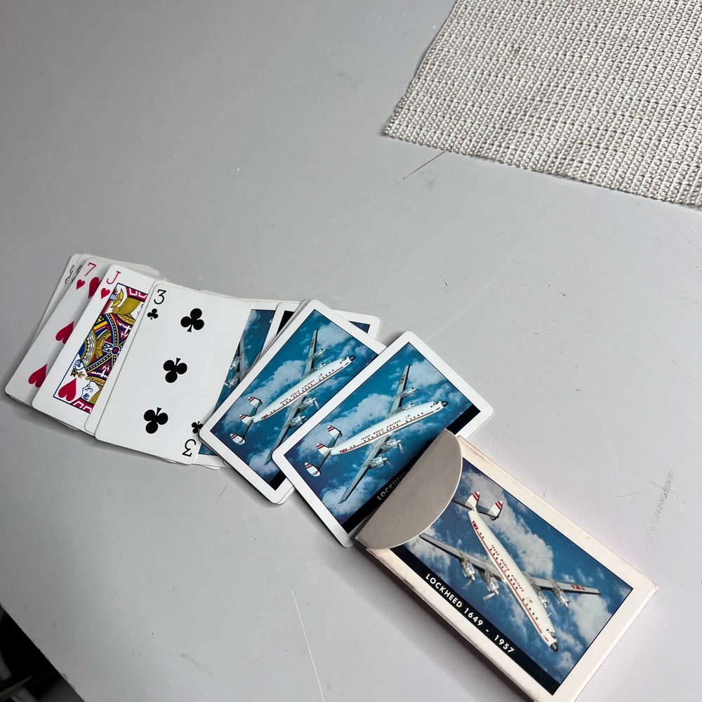 Vintage TWA Collector's Series Playing Cards Lockheed 1649 1957 Bridge Size Deck